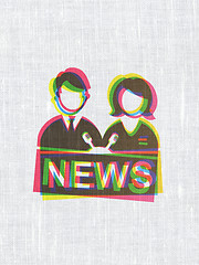 Image showing News concept: Anchorman on fabric texture background