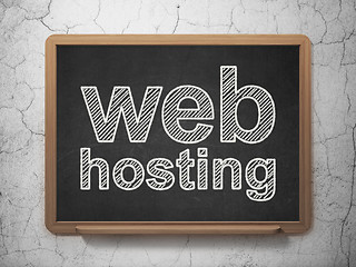 Image showing Web development concept: Web Hosting on chalkboard background