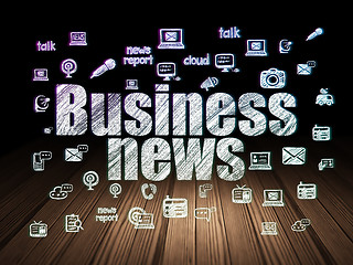Image showing News concept: Business News in grunge dark room