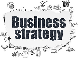 Image showing Business concept: Business Strategy on Torn Paper background
