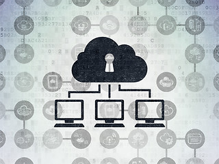 Image showing Cloud technology concept: Cloud Network on Digital Paper background