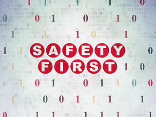 Image showing Safety concept: Safety First on Digital Paper background