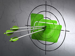 Image showing Business concept: arrows in Folder target on wall background