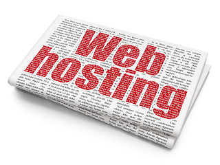 Image showing Web development concept: Web Hosting on Newspaper background