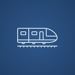 Image showing Modern high speed train line icon.