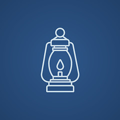 Image showing Camping lantern line icon.