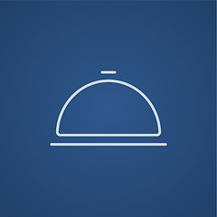 Image showing Restaurant cloche line icon.