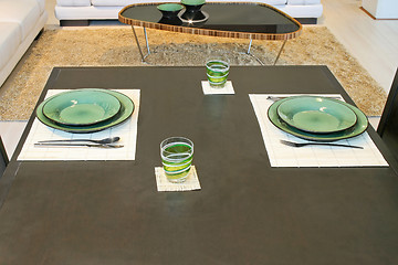 Image showing Green plates