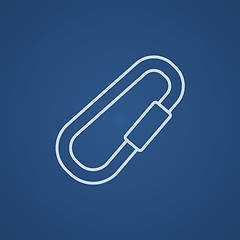 Image showing Climbing carabiner line icon.