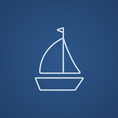 Image showing Sailboat line icon.