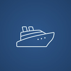 Image showing Cruise ship line icon.