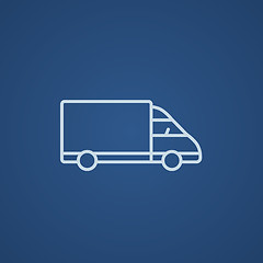 Image showing Delivery truck line icon.