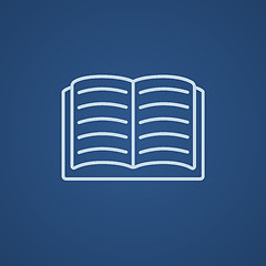 Image showing Open book line icon.