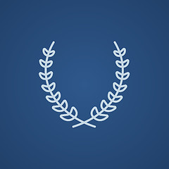 Image showing Laurel wreath line icon.