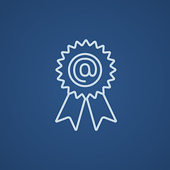 Image showing Award with at sign line icon.