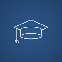 Image showing Graduation cap line icon.