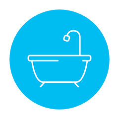 Image showing Bathtub with shower line icon.