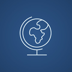 Image showing World globe on stand line icon.