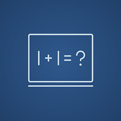 Image showing Maths example written on blackboard line icon.