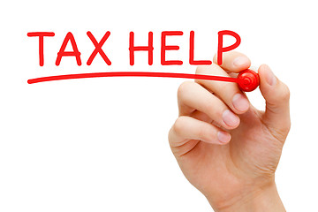 Image showing Tax Help Red Marker