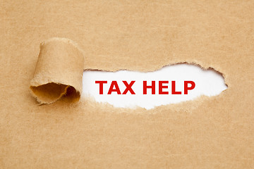 Image showing Tax Help Torn Paper Concept