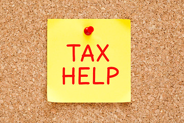 Image showing Tax Help Sticky Note