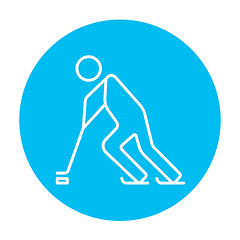 Image showing Hockey player line icon.