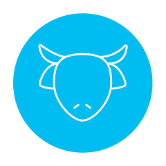 Image showing Cow head line icon.