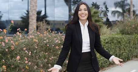 Image showing Laughing stylish young woman