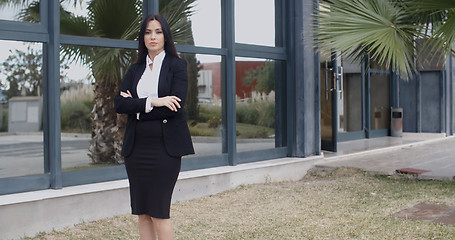 Image showing Confident serious young businesswoman