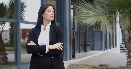 Image showing Impatient smart young businesswoman