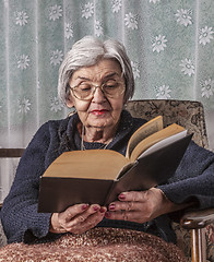 Image showing Portrait of an Old Woman Reading