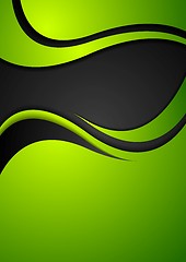 Image showing Bright green corporate wavy background