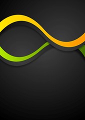 Image showing Contrast abstract wavy background