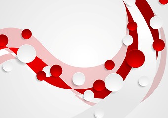 Image showing Bright wavy tech abstract background