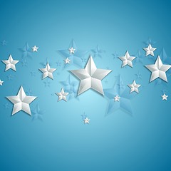 Image showing Grey stars on blue background