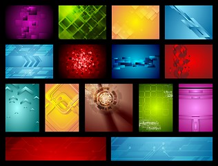 Image showing Bright hi-tech backgrounds collection