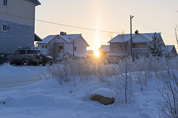 Image showing Sunny morning in frosty day