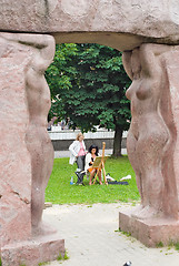 Image showing Artist creates on open-air. Kaliningrad