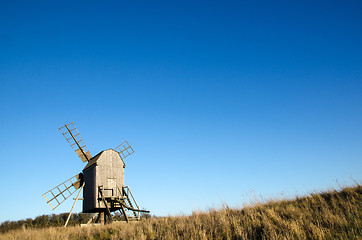 Image showing Old wooden windmill