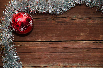 Image showing Christmas decorated plank board
