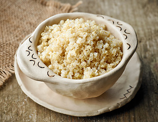 Image showing Bowl of boiled quinoa