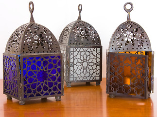 Image showing Egyptian lamps - three pieces