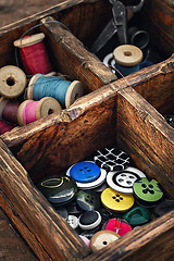 Image showing wooden crate with the buttons