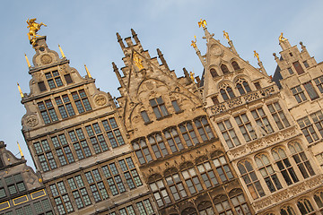 Image showing Ancient guild houses situated on the central square in Antwerp