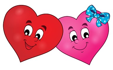 Image showing Two overlapping stylized hearts theme 1