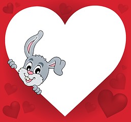 Image showing Heart shape with lurking bunny theme 1