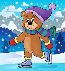 Image showing Ice skating bear theme image 2