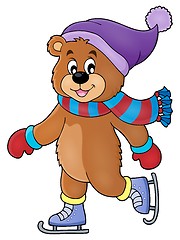 Image showing Ice skating bear theme image 1