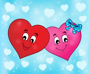 Image showing Two overlapping stylized hearts theme 2
